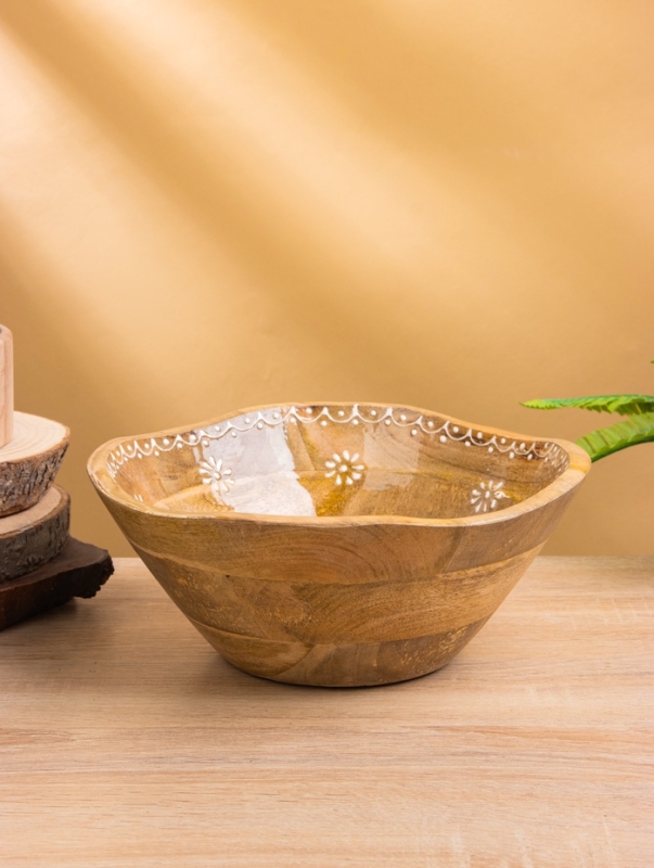 Салатник "Пряник" дерево манго 23х23х10,5 см