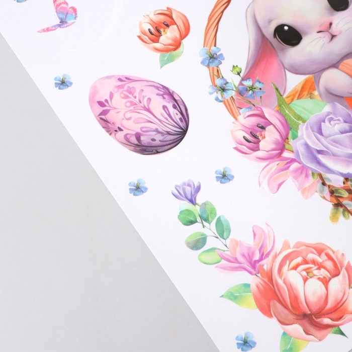 Наклейки витражные «Счастливой Пасхи!», 33 х 50,5 см. Наклейки витражные «Счастливой Пасхи!», 33 х 50,5 см.