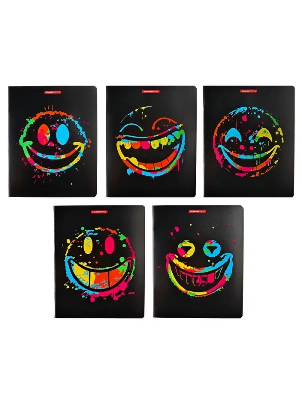 Тетрадь 48 листов, в клетку &laquo;Смайлы&raquo;, мелованный картон, МИКС