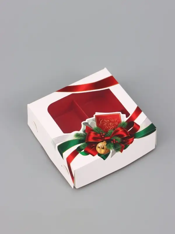 Коробка подарочная для 4 конфет &laquo;Счастья в Новом году!&raquo;, 10.5&times;10.5&times;3.5 см