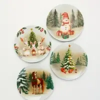 Посуда новогодняя «Новый Год», набор 4 предмета: тарелка Посуда новогодняя «Новый Год», набор 4 предмета: тарелка
