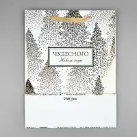 Пакет подарочный новогодний ламинированный &laquo;Чудесного праздника&raquo;, L 31&times;40&times;11.5 см