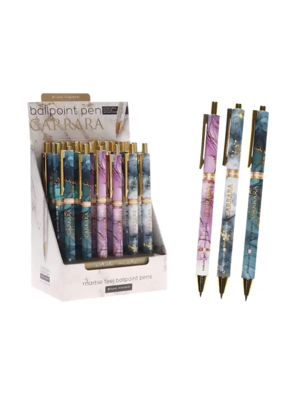 Ручка шариковая автомат BrunoVisconti. Carrara.Bright 0.5мм, стерж/син, МИКС Ручка шариковая автомат BrunoVisconti. Carrara.Bright 0.5мм, стерж/син, МИКС