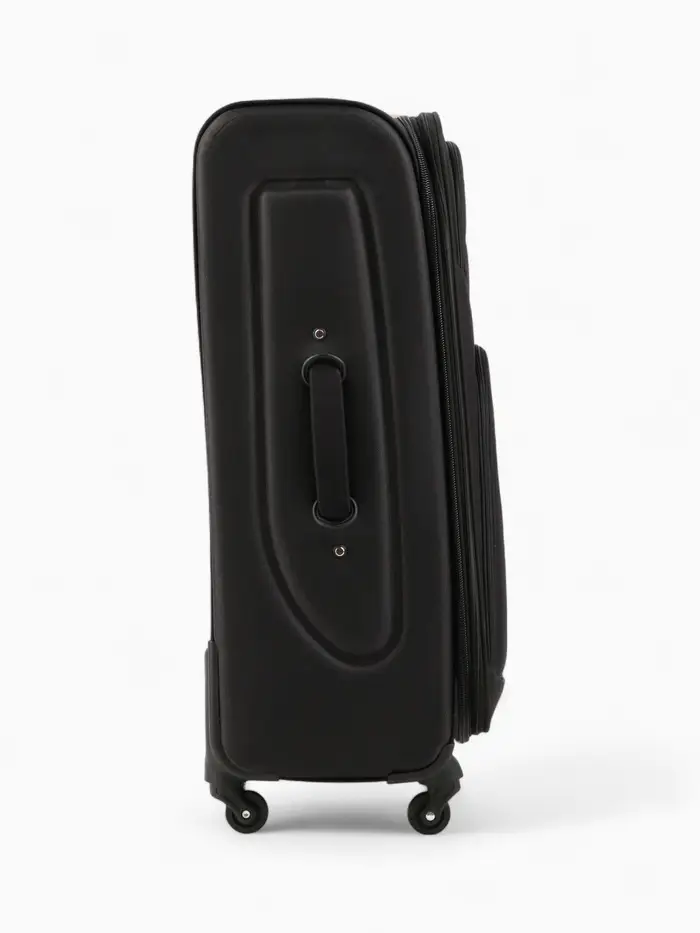 Чемодан на колёсах Royalbag большой 104 л (L), на молнии, с увеличением, кодовый замок, 4 колеса, чёрный