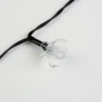 Гирлянда &laquo;Нить&raquo;, 4.5 м, уличная, с насадками &laquo;Ромашка&raquo;, IP44, 30 LED, 2 режима, солнечная батарея, тёмная нить, свечение мульти