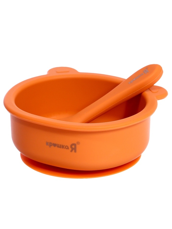 Крошка Я, набор для кормления "Мишка" SL-07251B 2 предмета, коричневый