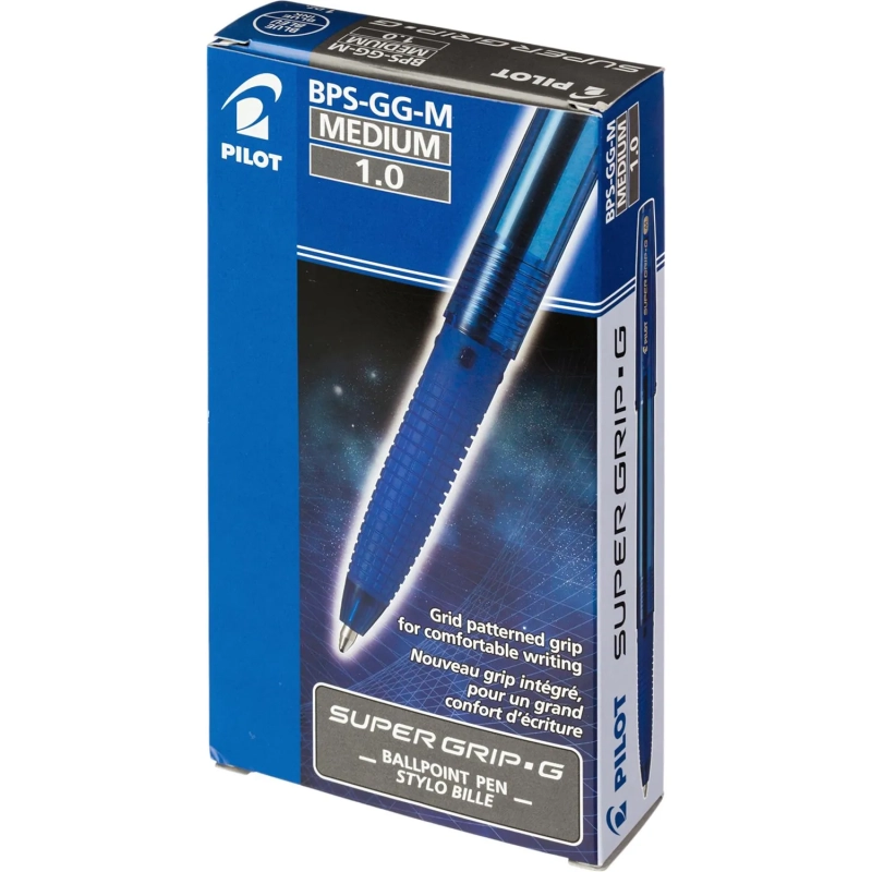 Ручка шариковая неавтомат. PILOTSuperGripG BPS-GG-M-Lрез.манж.син0,27