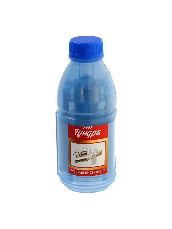 Набор инструментов ТУНДРА, подарочный пластиковый кейс &laquo;Бутылка&raquo;, 15 предметов