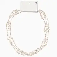 Бусы жемчужные, длинные, d=3.4, 5.6, 8.10, белые в золоте