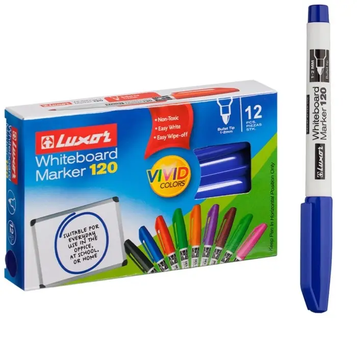 Маркер для доски 1-2 мм, Luxor 120, пулевидный, синий Маркер для доски 1-2 мм, Luxor 120, пулевидный, синий