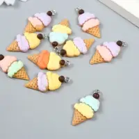 Декор для творчества пластик "Рожок мороженного с петелькой" МИКС 0,5х1,4х2,9 см