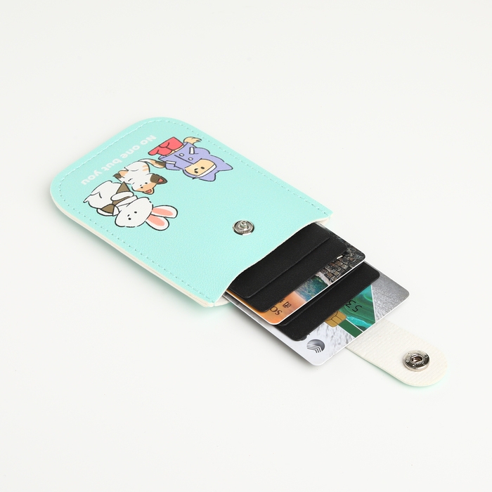 Картхолдер на кнопке, цвет голубой Картхолдер на кнопке, цвет голубой