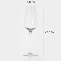 Бокал для вина Magistro &laquo;Анси&raquo;, 250 мл, 23.3&times;4.8 см, стекло, прозрачный