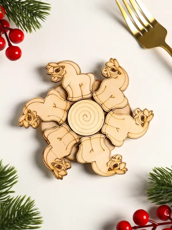 Подставка под горячее Лошадка, 11см, можжевельник Подставка под горячее Лошадка, 11см, можжевельник