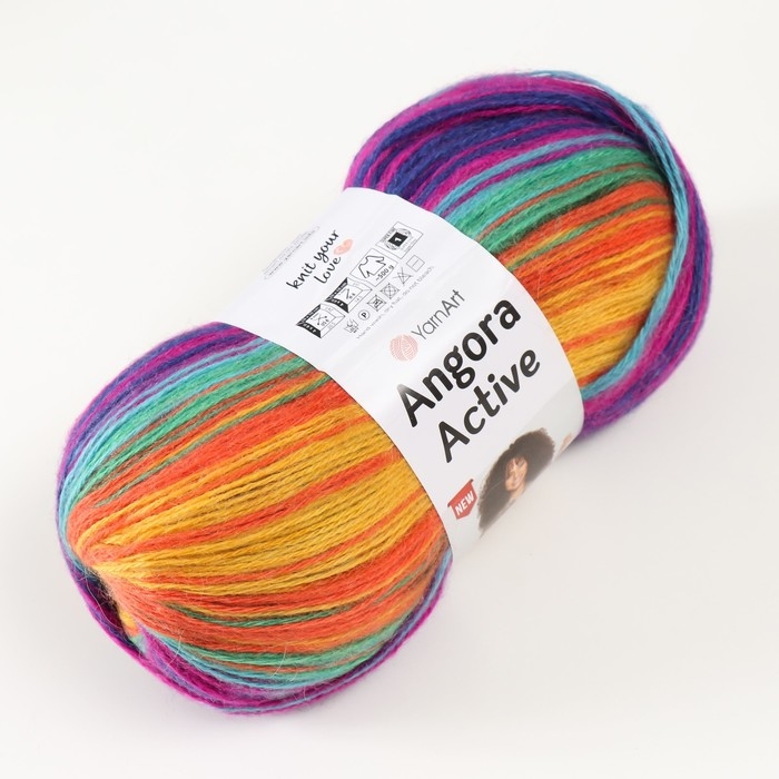 Пряжа Пряжа "Angora Active" 20% шерсть, 80% акрил 500м/100гр (850 радуга)