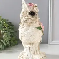 Сувенир полистоун "Белая сова в цветах" 13х10х22 см