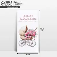 Конверт для денег «Добро пожаловать, малышка», 16.5×8 см