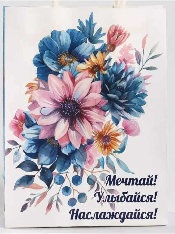 Пакет подарочный крафт,«Мечтай!», 12×6×16 см