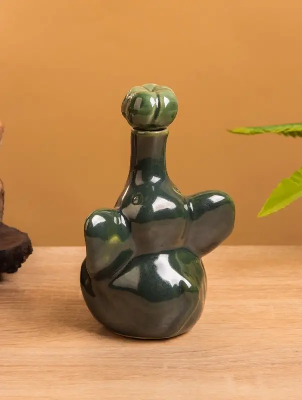 Сосуд для масла «Слон», 10×8×14 см, керамика, зелёный