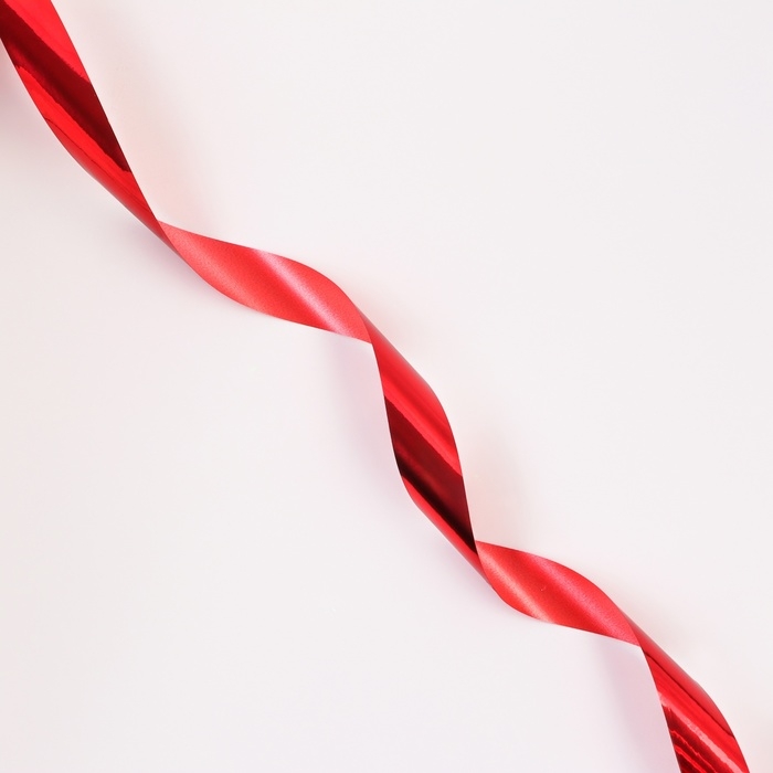 Лента для декора и подарков, Лента для декора и подарков, "Металлик", красный, 2 см х 50 м