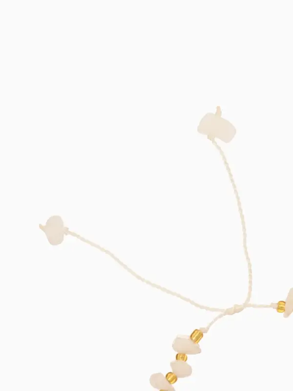 Браслет, длина 16 см, цв. белый, золотой