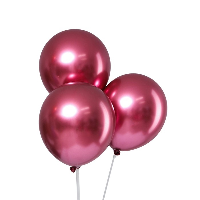Шар латексный 12 Шар латексный 12" «Хром», металл, в наборе 100 шт., цвет фуксия
