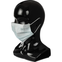 Маска медицинская 3-х сл., мельтб, резинки, голубая Sense, картон 50шт/уп