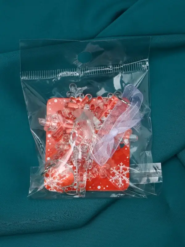 Украшение ёлочное "Льдинка" снежинка капелька, 13х4,5 см, прозрачный