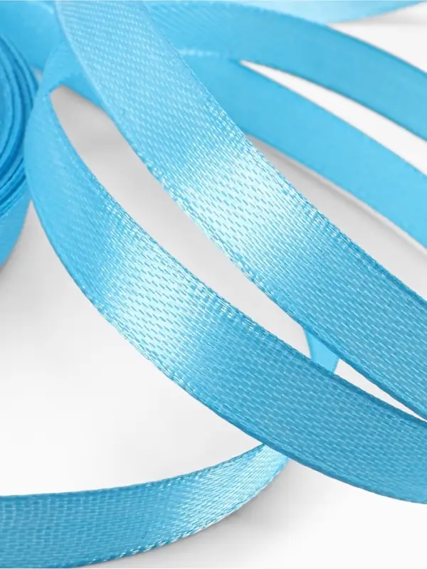 Лента атласная, 10 мм, 23±1 м, ярко-голубая №20