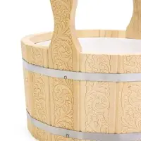 Шайка для бани и сауны &laquo;Русский узор&raquo;, 8 л, деревянная, пластиковая вставка, &laquo;Добропаровъ&raquo;