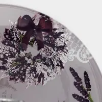 Этажерка - фруктовница круглая Доляна &laquo;Лаванда&raquo;, 2 яруса, d=25/20 см, стекло, цвет сиреневый