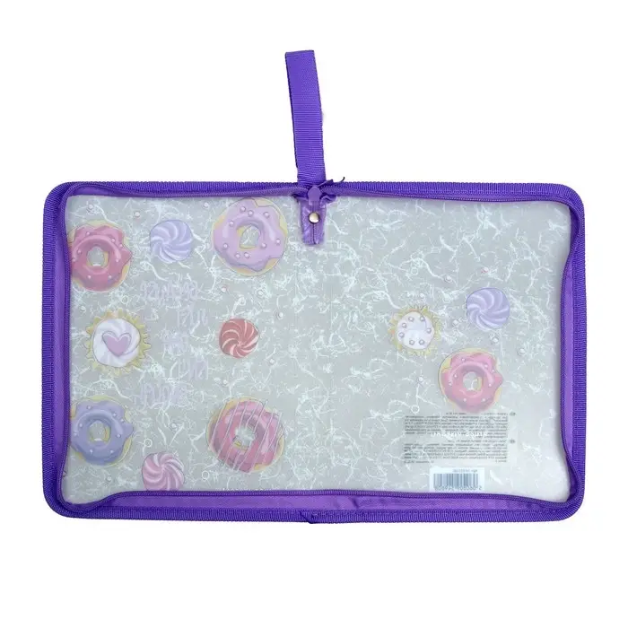 Папка пластиковая А5, молния вокруг, 400 мкм, Папка пластиковая А5, молния вокруг, 400 мкм, "Сладкое настроение. Пончики"
