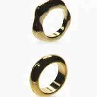 Кольцо пластик «Стиль», набор 2 шт. размер 17, цвет золото Кольцо пластик «Стиль», набор 2 шт. размер 17, цвет золото