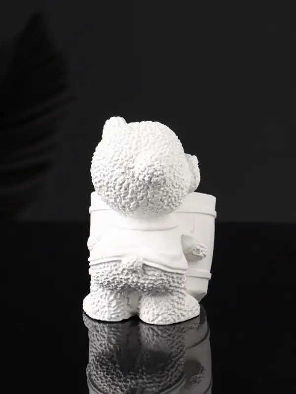 Кашпо "Медведь с горшочком" 9х10х6 см, натуральный