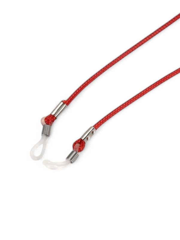 Шнурок для очков на шею 70 см силиконовый, красный Шнурок для очков на шею 70 см силиконовый, красный