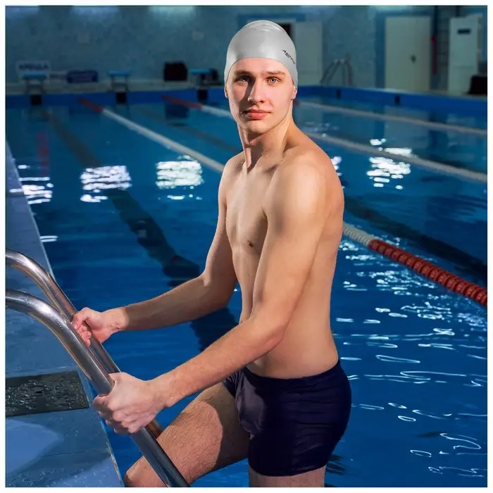 Шапочка для плавания взрослая ONLYTOP, силиконовая, обхват 54-60 см, МИКС