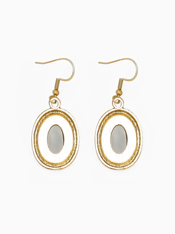 Серьги «Овал» винтаж, цвет чёрный в чернённом золоте Серьги «Овал» винтаж, цвет чёрный в чернённом золоте