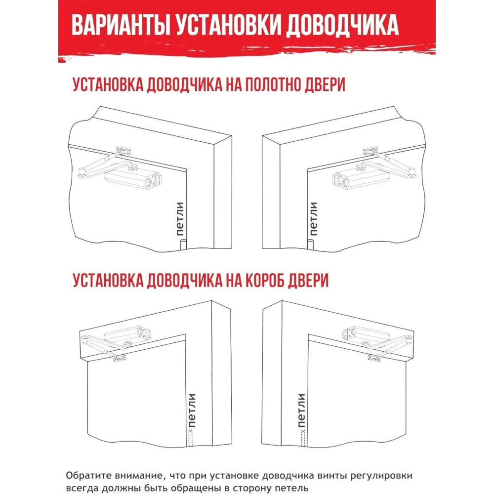 Доводчик дверной Isparus ISP 410, 15-60кг, белый