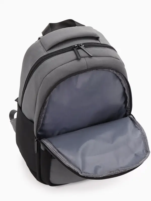 Рюкзак школьный, 2 отделения, 5 карманов, водонепроницаемое дно, 26&times;14&times;39 см, серый