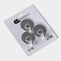 Крючки самоклеящиеся SAVANNA &laquo;Круг&raquo;, 3 шт., металл, 4.5&times;4.5&times;2 см, хромированные
