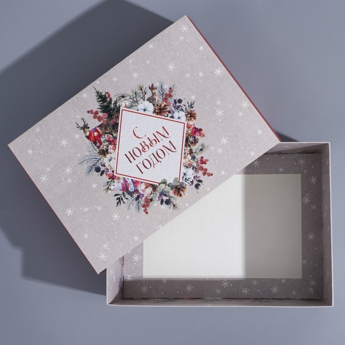 Подарочная коробка складная, новогодняя«Новогодняя акварель», 25 х 18 х 10 см, Новый год Подарочная коробка складная, новогодняя«Новогодняя акварель», 25 х 18 х 10 см, Новый год
