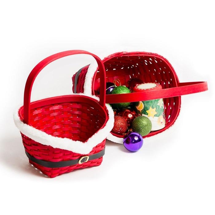 Набор корзин «Красная шубка», 2 шт: 28×22×11/33,5 см, 22×17×9/27 см, шпон Набор корзин «Красная шубка», 2 шт: 28×22×11/33,5 см, 22×17×9/27 см, шпон