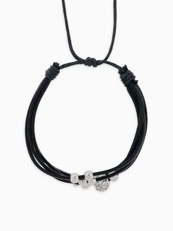 Браслет кожа &laquo;Шамбала&raquo; 5 нитей, замша, чёрный, d=8 см