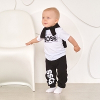Футболка детская Крошка Я "Little Boss", рост 74-80 см, цвет белый