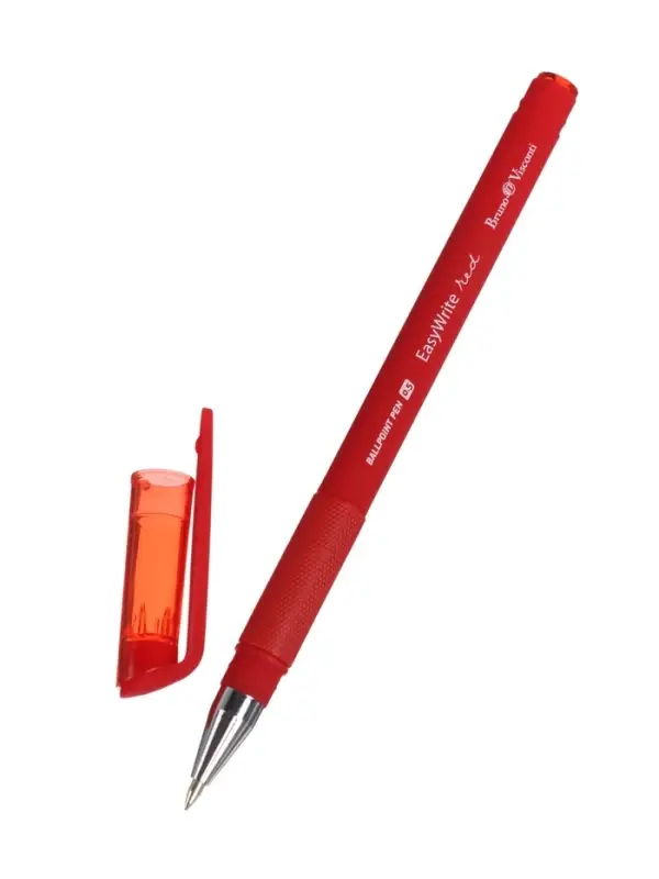 Ручка шариковая BrunoVisconti. EasyWrite. Red, красный стержень, узел 0.5 мм, резиновый упор, матовый корпус