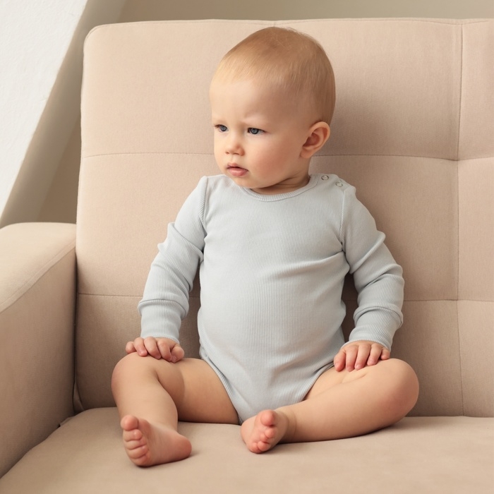 Комплект боди детских MINAKU: Basic Line BABY, цвет светло-серый/графитовый, рост 62-68