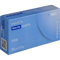 Перчатки mediOk нитрил.,голубой Blue Sky 4г., (L) 50пар/уп