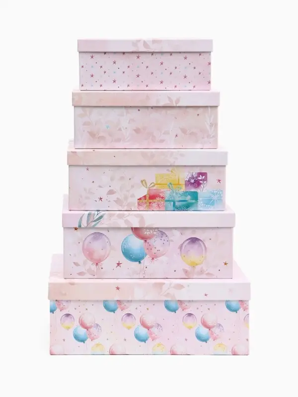 Набор подарочных коробок 5 в 1 &laquo;День рождения&raquo;, 22&times;14&times;8.5 - 32.5&times;20&times;12.5 см