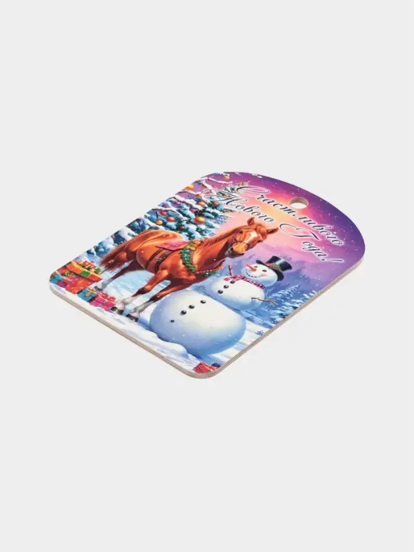 Доска разделочная сувенирная Дарим Красиво «Символ года. Счастливого нового года», дерево, 27.5×19.5×0.5 см, разноцветная