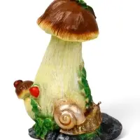 Садовая фигура из полистоуна &laquo;Гриб с ягодой и улиткой&raquo;, 32.5&times;19&times;26 см